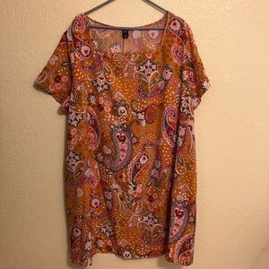 NWOT - Emery Rose Women's Paisley Print Dress In Multi-Color  - Size 4XL